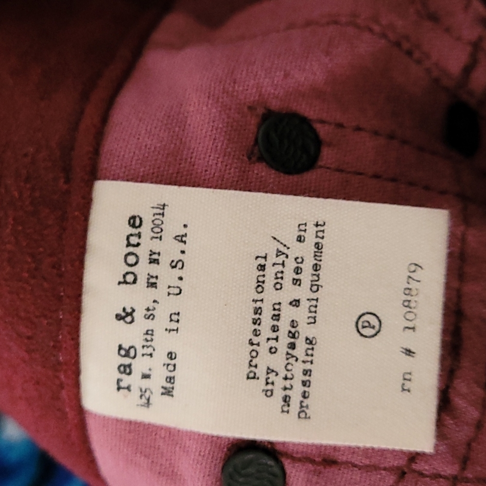 Rag & Bone 100% Lamb Leather Red Jeans - Picture 10 of 10